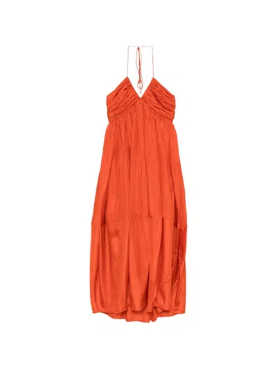 Zimmermann Mahon Silk Maxi Dress In Orange