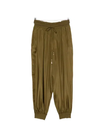 Zimmermann Mahon Silk Trousers In Green