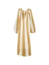 Zimmermann Mahon Splice Long-sleeve Striped Maxi Dress In Brown