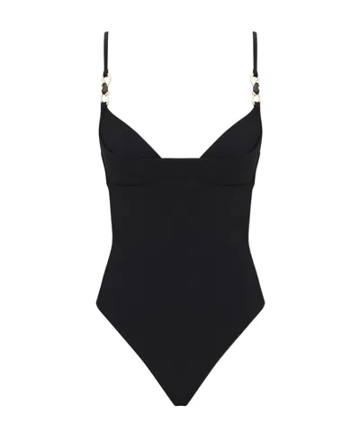 Zimmermann Mahon Trim Detail One-piece Swimsuit In Black