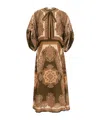 Zimmermann Mahon Paisley Print Habutai Silk Maxi Dress In Brown