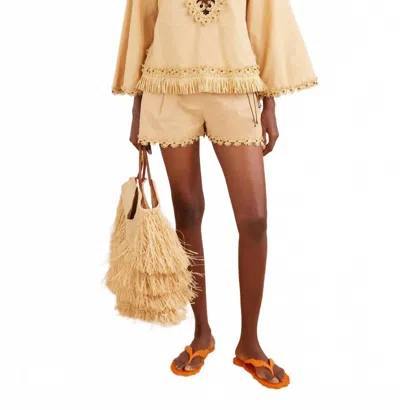 Zimmermann Mahon Tunic Top In Oatmeal In Yellow