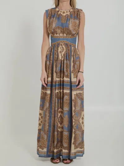 Zimmermann Mahon Waisted Maxi Dress In Brown