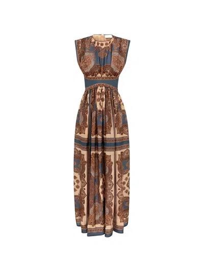 Zimmermann Mahon Waisted Maxi Dress In Multi