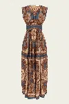 Zimmermann Womens Dark Blue Paisley Mahon Printed Silk Maxi Dress In Multi
