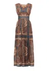 Zimmermann Mahon Waisted Maxi Dress With All-over Paisley Pattern In Multi