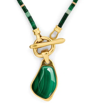 ZIMMERMANN MALACHITE BEADED ORE NECKLACE