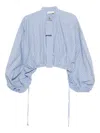 Zimmermann Mandarin-collar Shirt In Blue