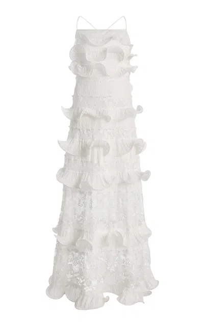 Zimmermann Marigold Cotton Maxi Dress In White