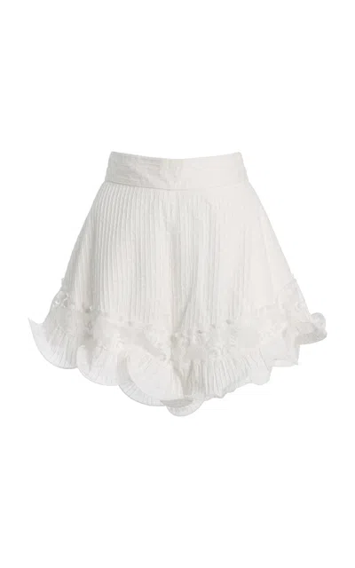 Zimmermann Marigold Cotton Shorts In White