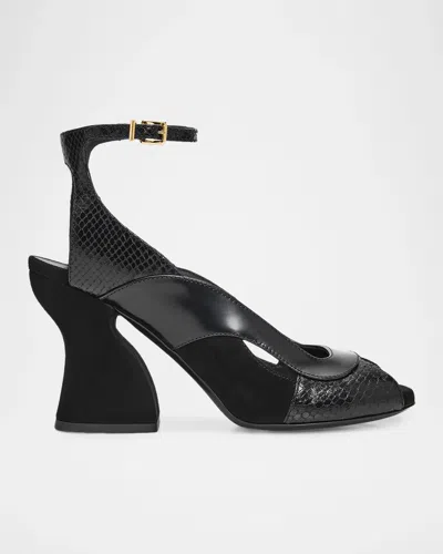 Zimmermann Marvi 75mm Leather Sandals In Black