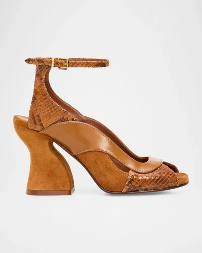 Zimmermann Marvi 75mm Leather Sandals In Brown