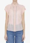 Zimmermann Matchmaker Safari Linen And Silk Shirt In Pink
