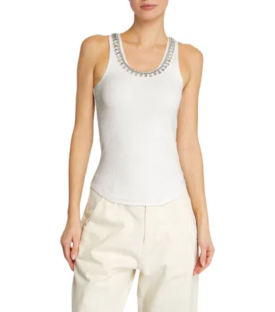 Zimmermann White Stretch Cotton Illuminate Tank Top