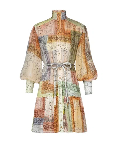 Zimmermann Matchmaker Lantern Mini Dress In Beige