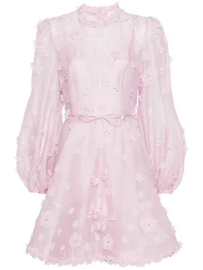 Zimmermann Matchmaker Lift Off Minidress In Pink