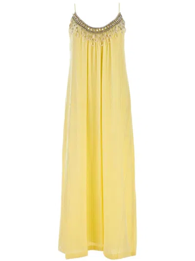 Zimmermann Crystal-embellished Velvet Midi Dress In Yellow