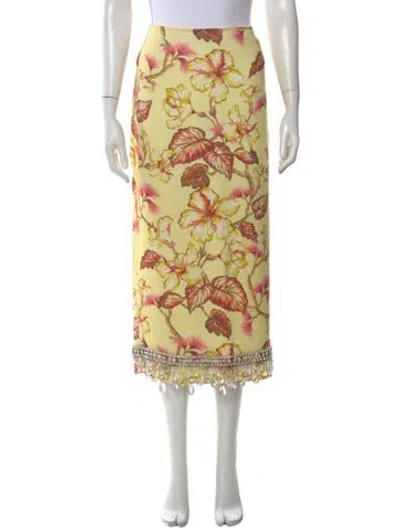 Pre-owned Zimmermann Matchmaker Midi Length Skirt In Yellow