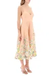 Zimmermann Matchmaker Floral Linen Midi Dress In Beige