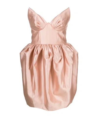 Zimmermann Knee Length Strapless Dress With Sweetheart Neckline In Pink