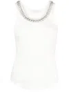 Zimmermann White Illuminate Embellished Tank Top In White