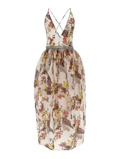 Zimmermann Matchmaker Tulip Dress Ivory Tropical Floral 1 In Multicolour