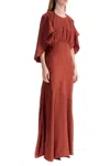 Zimmermann Women's Maxi Dress Eden With Cape Sleeves In Red