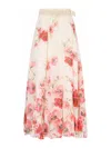 Zimmermann Lightburst Floral Maxi Skirt In White