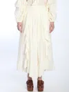 Zimmermann Acacia Ruffled Cotton Maxi Skirt In White