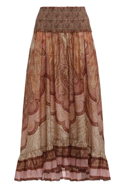Zimmermann Maxi Skirt With Ruffles Wanderlust In Pink