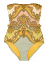 Zimmermann Chain Trim Bandeau One-piece Swimsuit