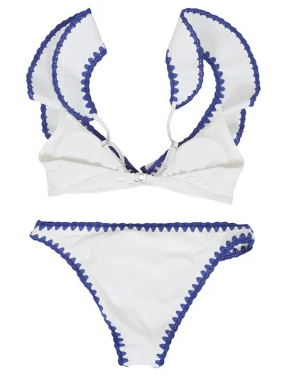 Zimmermann Maxine Crochet Frill Bikini In Multi