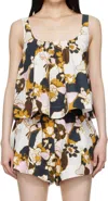 Zimmermann Maxine Cropped Camisole In Yellow Floral