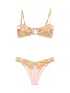 Zimmermann `maxine` Knot Trim Bikini In Metallic