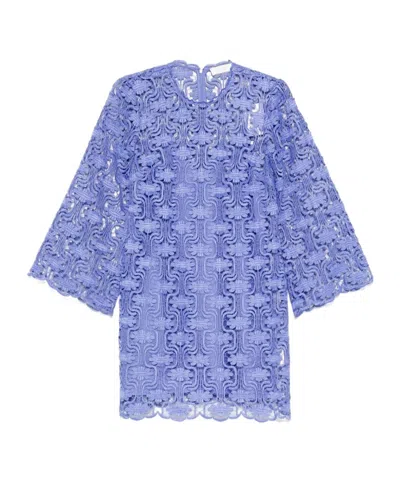 Zimmermann Maxine Lace Mini Dress In Cornflower
