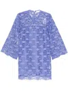Zimmermann Maxine Guipure Lace Mini Dress In Blue