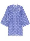 Zimmermann Maxine Guipure Lace Mini Dress In Cfl Cornflower