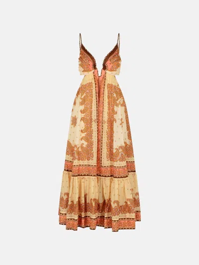 Zimmermann 'maxine' Orange Cotton Dress