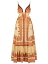 Zimmermann 'maxine' Orange Cotton Dress Women