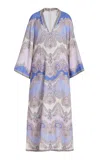 Zimmermann Maxine Tunic Midi Dress Cornflower Paisley In Multi