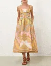 Zimmermann 'maxine' Multicolor Dress With All-over Graphic Print In Multi