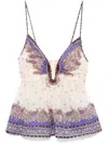 Zimmermann Maxine Plunge Cami Tops Purple In Neutrals