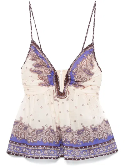 ZIMMERMANN MAXINE PLUNGE BLOUSE