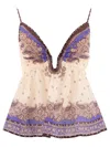 Zimmermann Maxine Plunge Cami Tops Purple