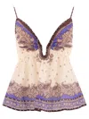 Zimmermann Maxine Plunge Cami Tops Purple