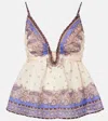 Zimmermann Maxine Plunge Cami Tops Purple In Purple