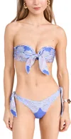 Zimmermann Bandeau Scarf-tie Maxine Bikini In Cornflower Paisley