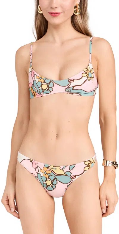 Zimmermann Maxine Scoop Bikini Set Pink Kaleidoscope Floral