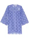 Zimmermann Maxine Guipure Lace Mini Dress In Blue