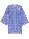 Zimmermann Maxine Guipure Lace Mini Dress In Blue